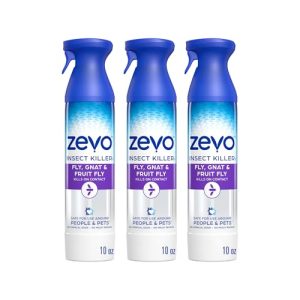 Zevo Flying Insect Bug Aerosol Spray, Kills Flies & Fruit Flies, 3 Bottles Kills Fruit Flies, Gnats, House Flies, Drain Flies, & Mosquitoes Indoor & Outdoor, Mint & Rosemary Oil, Safe Around Pets*