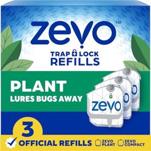 Version 1.0.0 Zevo Plant Flying Insect Trap Refill: Indoor Light Trap Refill Cartridges Capture House Flies, Fruit Flies, and Gnats - 3 Refill Cartridges